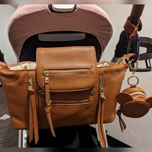 Leather Stroller Organizer and Mickey pacifier holder